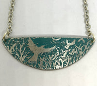 Aluminium Hemisphere Rookery Necklace in Teal by Anna Roebuck