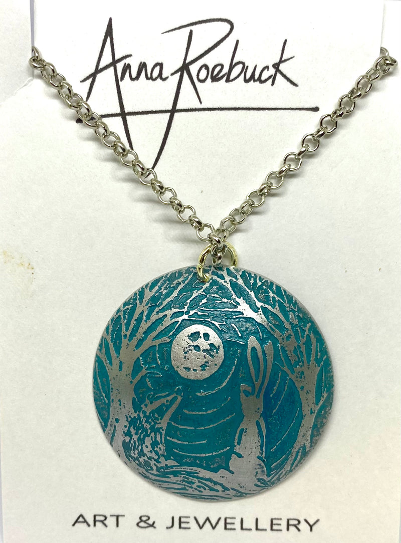 Badger & Hare Aluminium Dome Pendant in Teal by Anna Roebuck