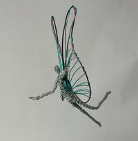 Blue Winged Hanging Wire Fairy by Rachel Ducker