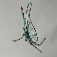 Blue Winged Hanging Wire Fairy by Rachel Ducker