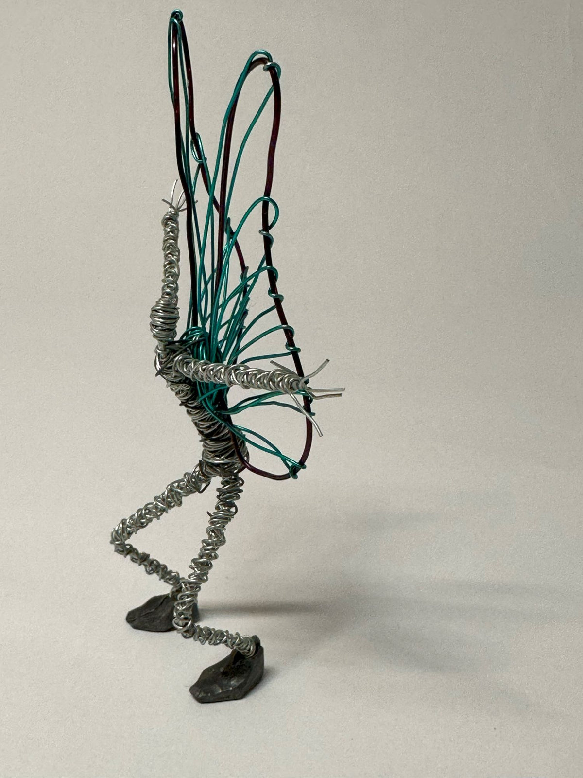 Blue Winged Standing Wire Fairy by Rachel Ducker