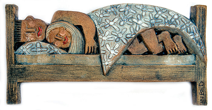 In Bed - Ceramic Relief by Hilke MacIntyre