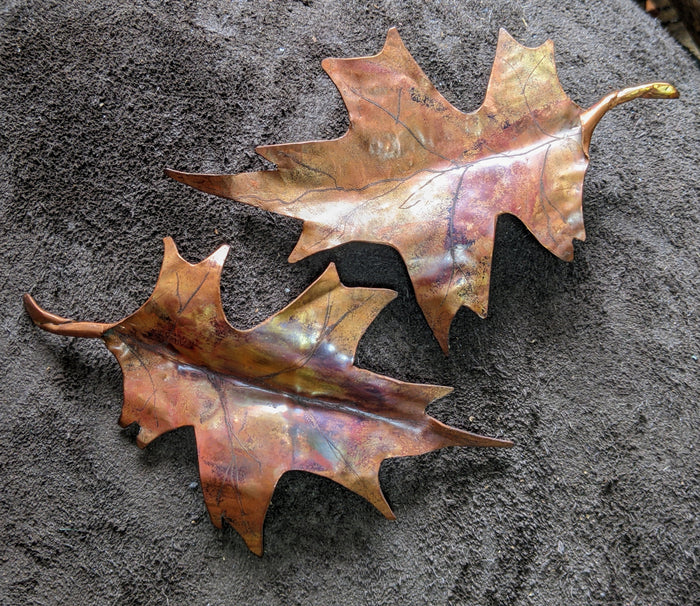 Oak Leaf Copper Brooch by Varvara White