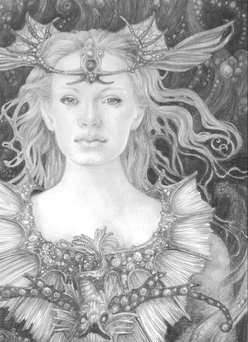 Daughter of the Sea - Original Pencil Drawing by Ed Org