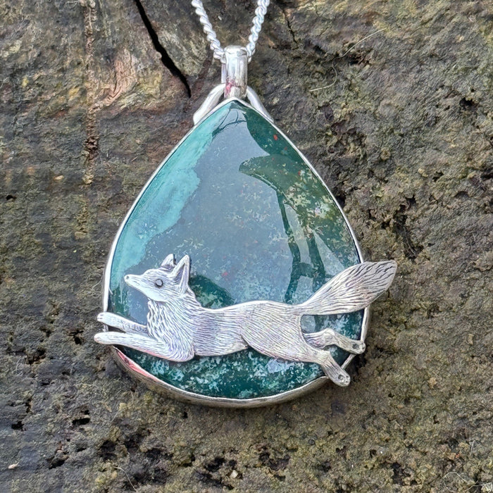 Fox Leap Pendant by Rachel Bailey