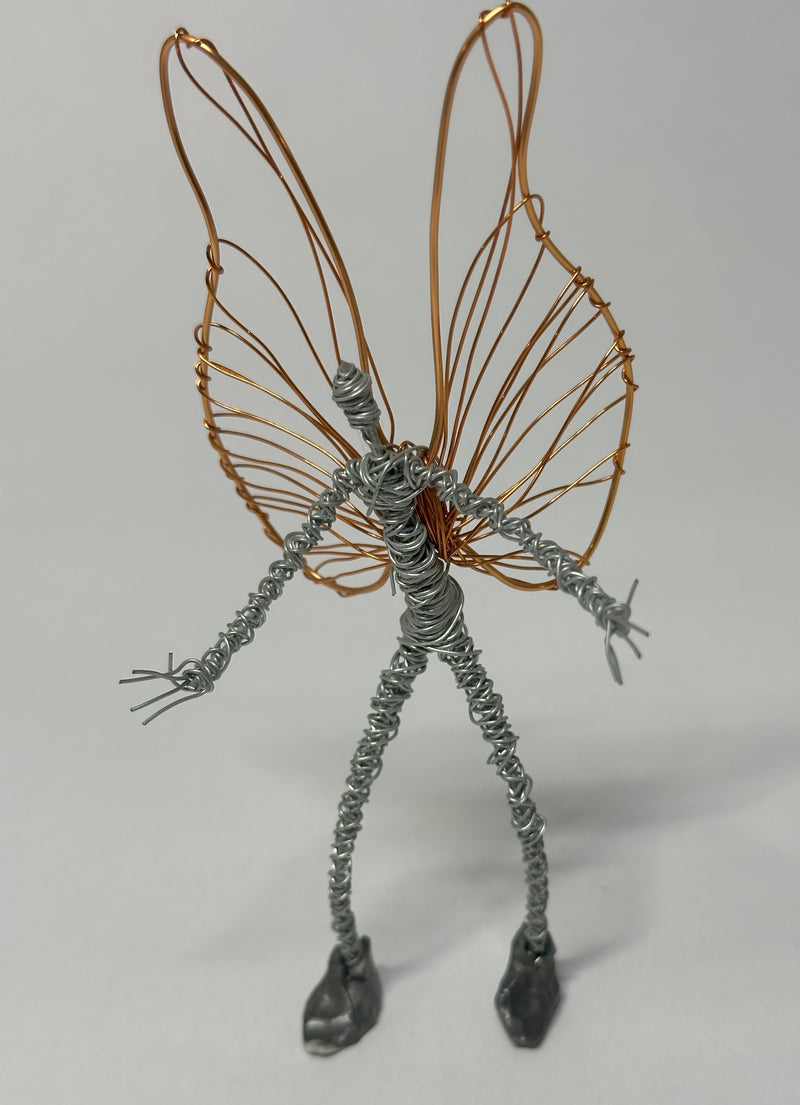 Gold Winged Standing Wire Fairy by Rachel Ducker