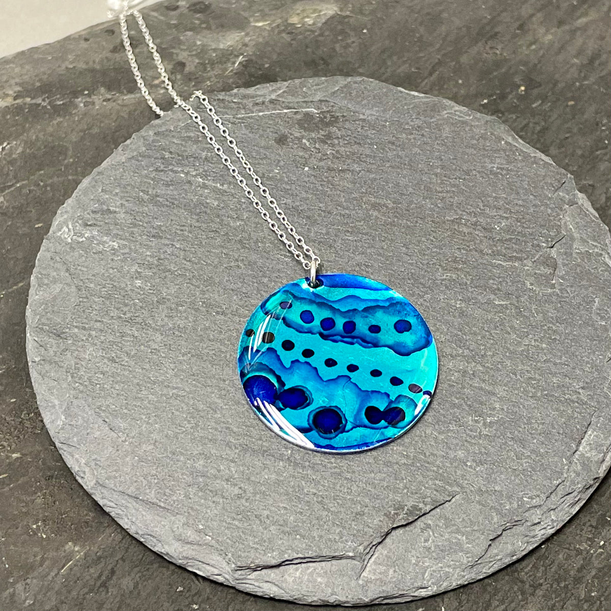 Large Blue Inky Pendant by NimaNoma