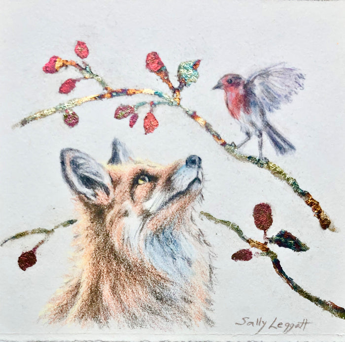 Fox and Robin I - by Sally Leggatt