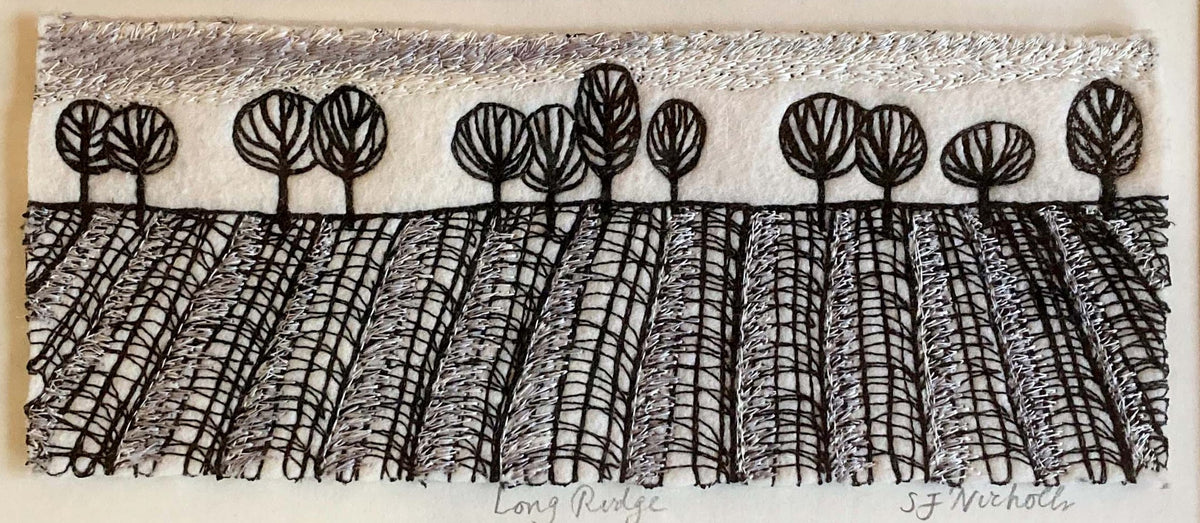 Long Ridge (small) -freemotion embroidery by Sue Nicholls