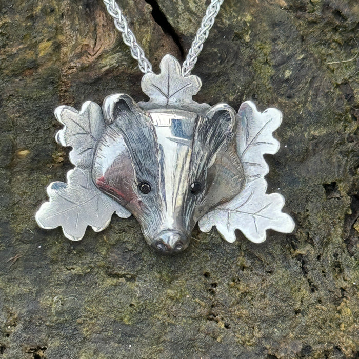 Oak Badger Pendant by Rachel Bailey