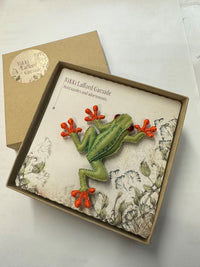 Orange-Footed Frog Brooch by Vikki Lafford Garside