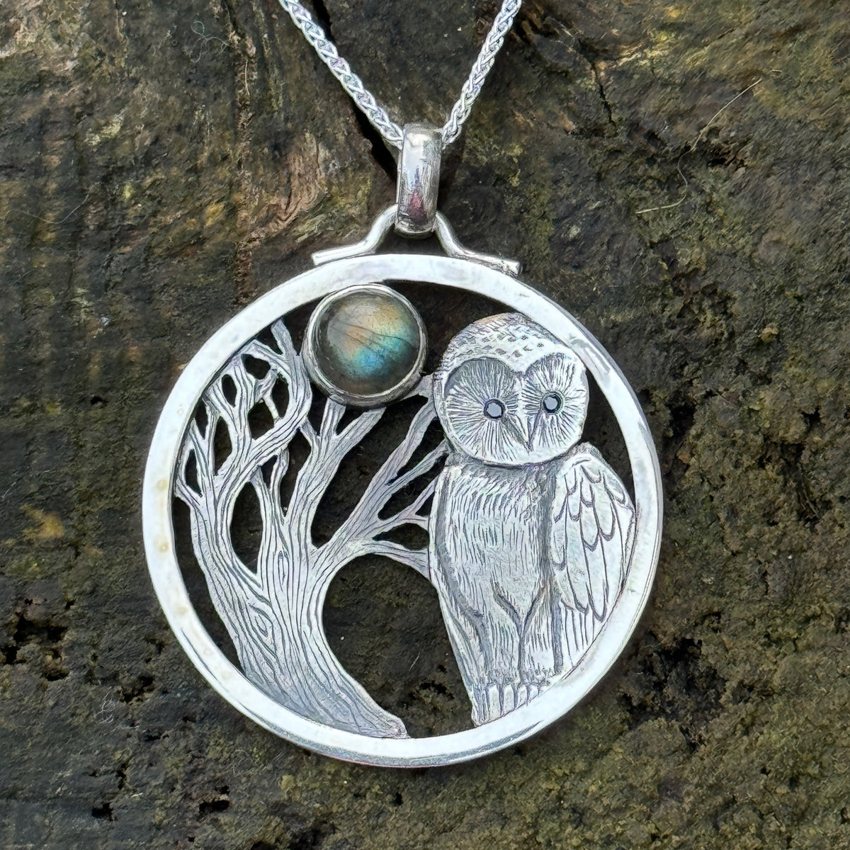 Owl Moon Pendant by Rachel Bailey