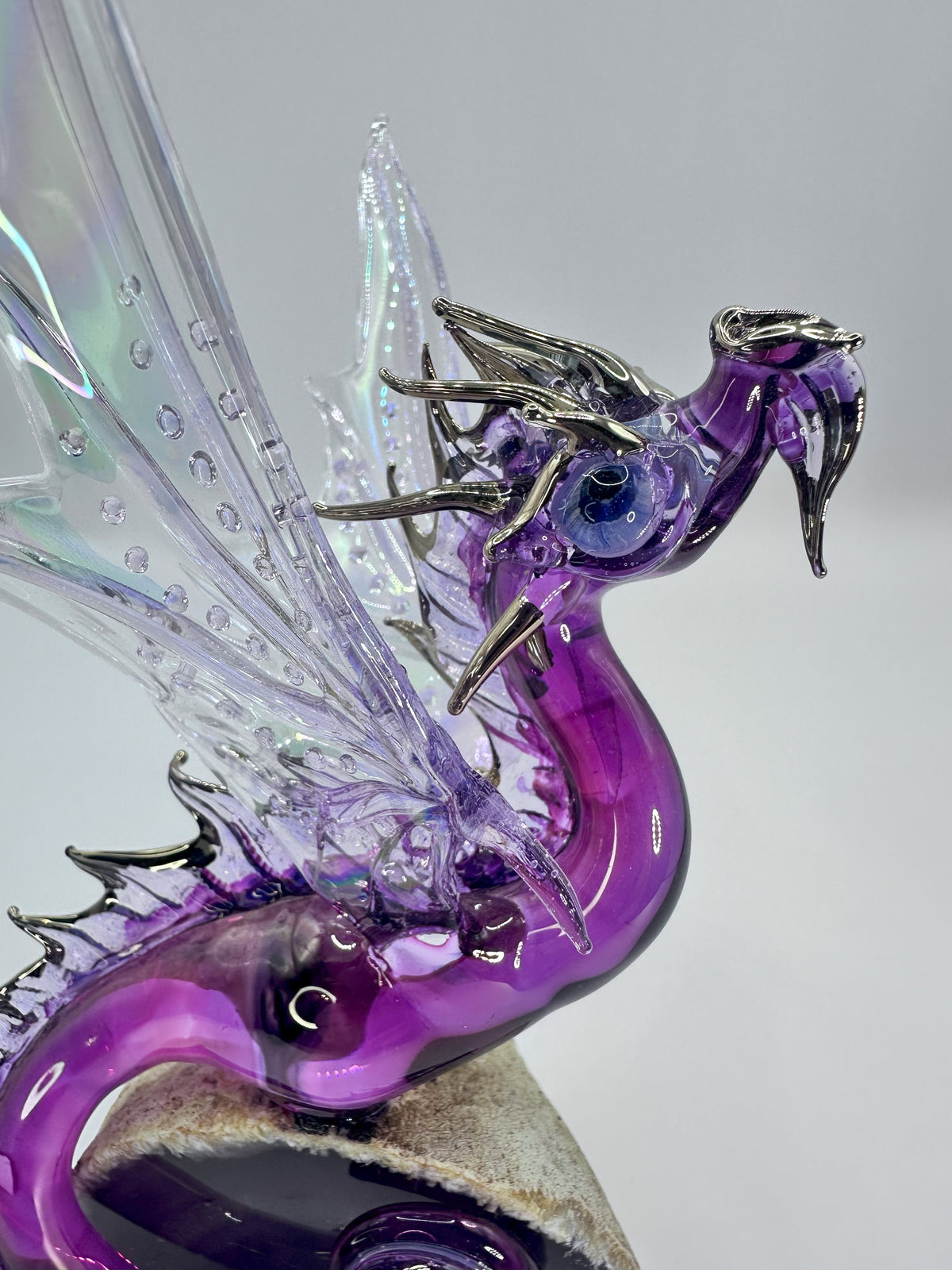 Pink Dragon on Agate (SY125636) by Sandra Young