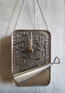 Pewter Sardine Tin Hanging Wall clock by Quirky Metals