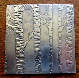 Handmade Pewter Silver Birch Design Coaster by Quirky Metals