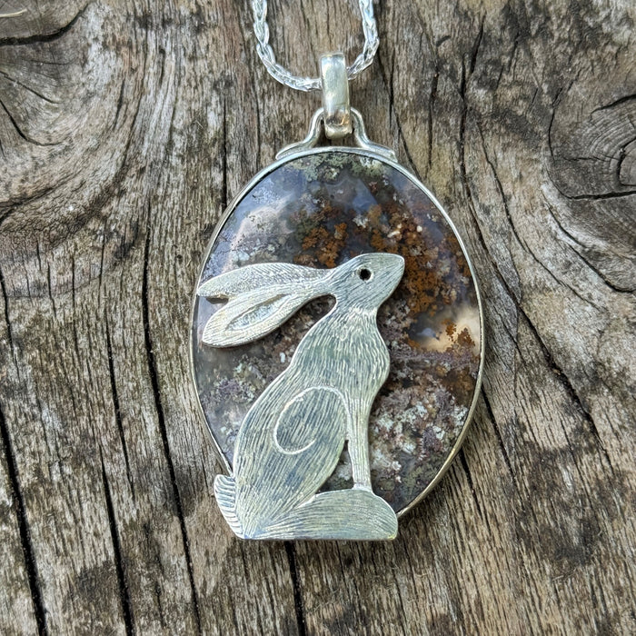 Autumn Hares Rest Pendant by Rachel Bailey