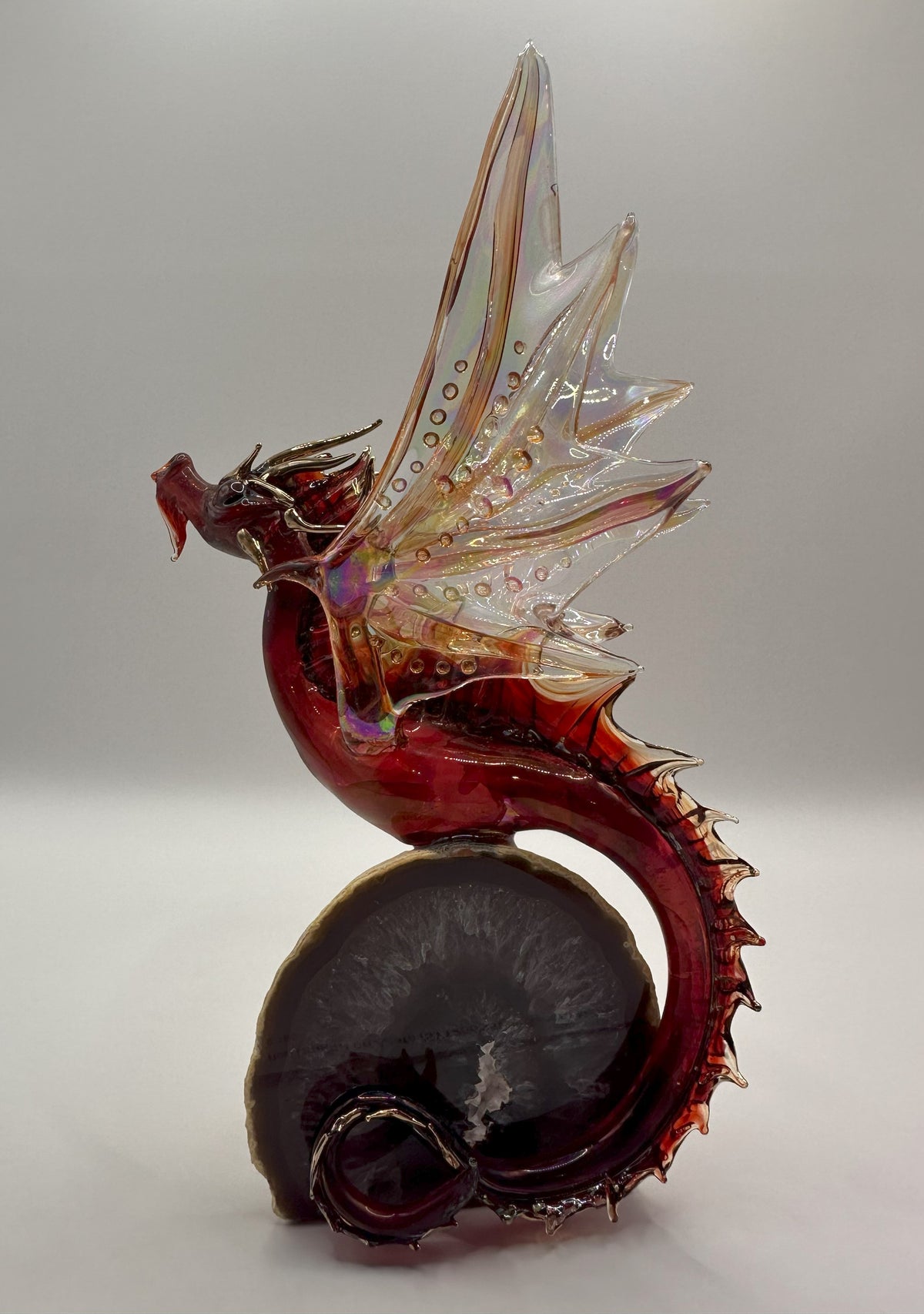 Red Dragon on Agate (SY125638) by Sandra Young