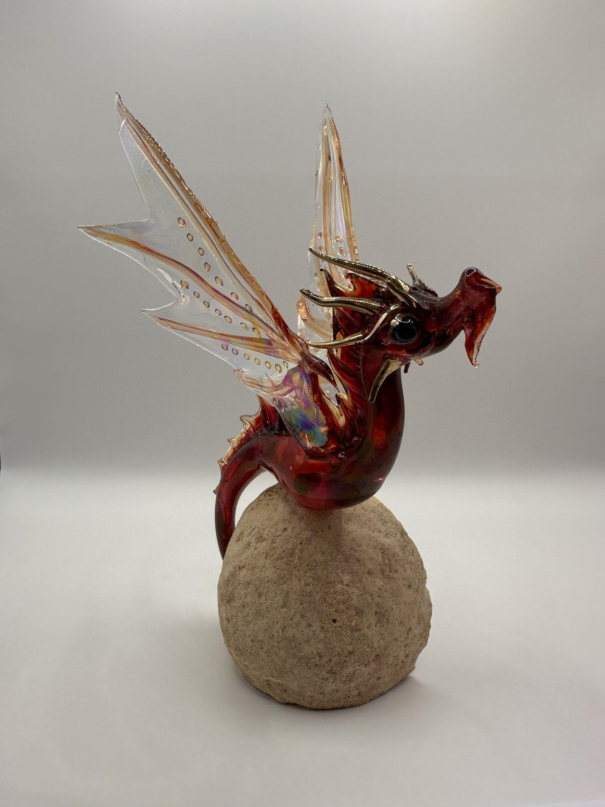 Red Dragon on Agate (SY125638) by Sandra Young