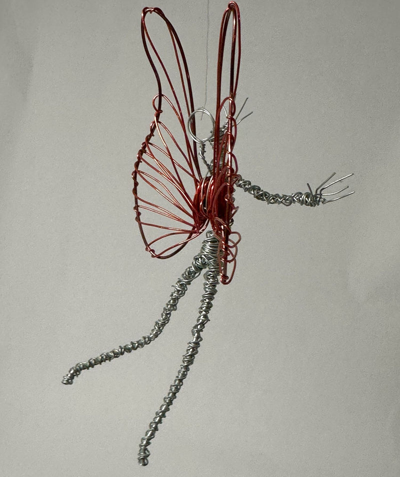 Red Winged Hanging Wire Fairy by Rachel Ducker