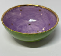 Small Purople and Green Bowl with Gold Detailing by Sophie Smith (SS84)