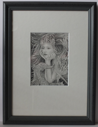 Sea Harpist - Original Pencil Drawing by Ed Org