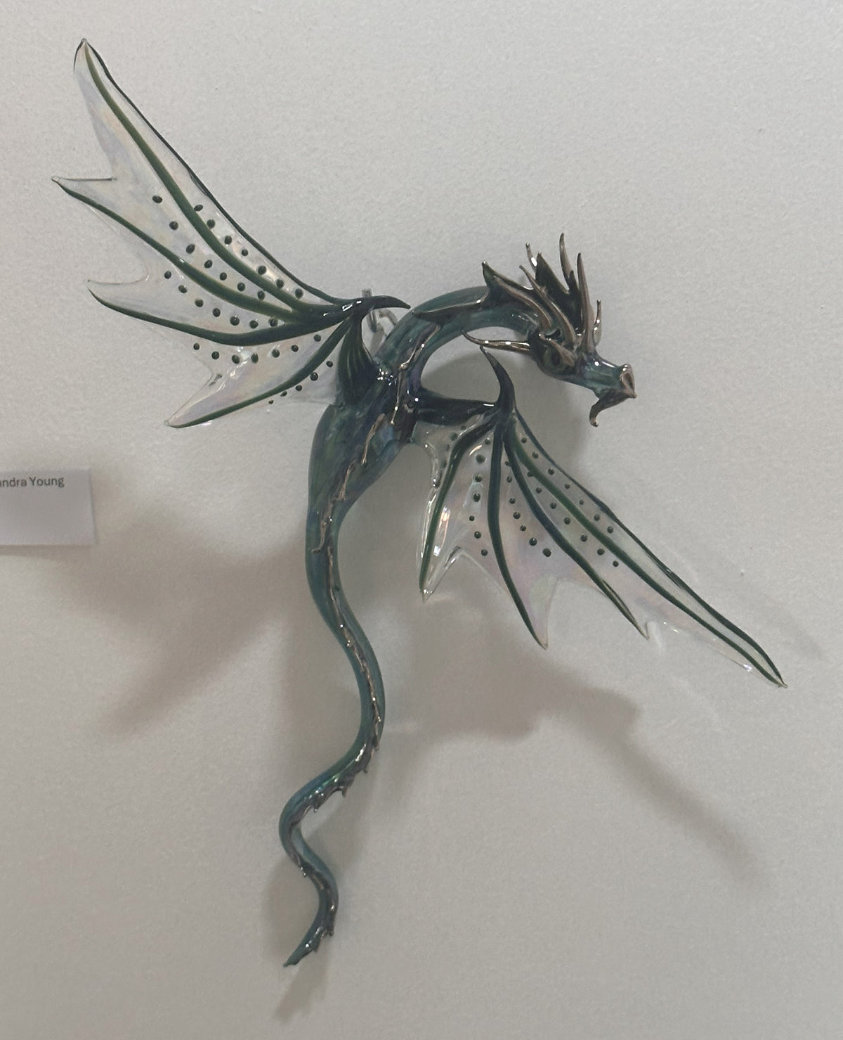 Teal Peacock Wall Dragon (SY125628) by Sandra Young