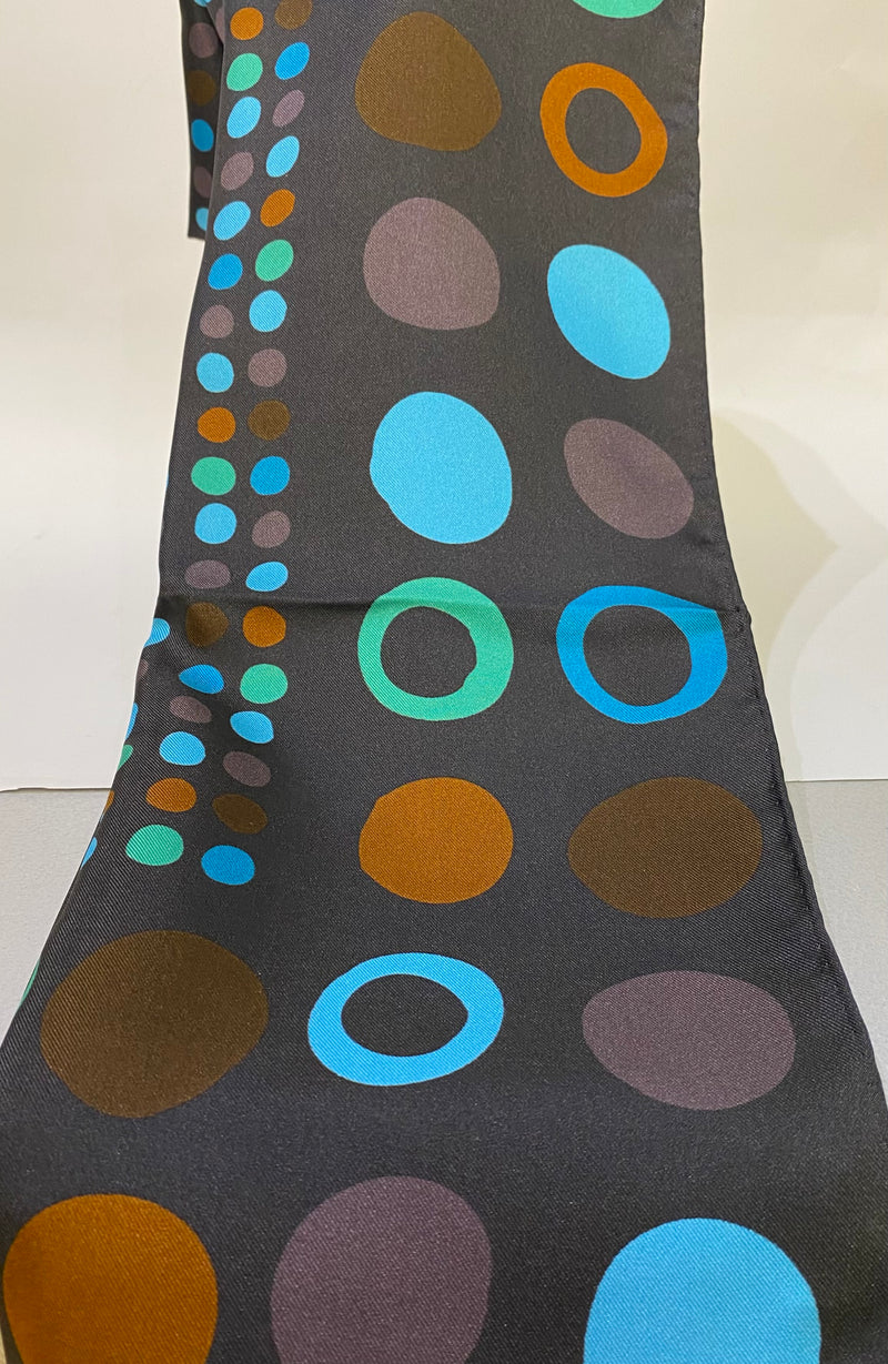 Long, luxurious 100% silk printed scarf by Faye Stevens.