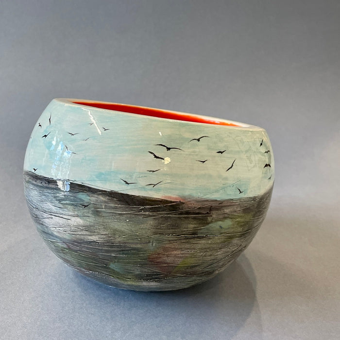 Large seascape nest bowl by Sarah Moss