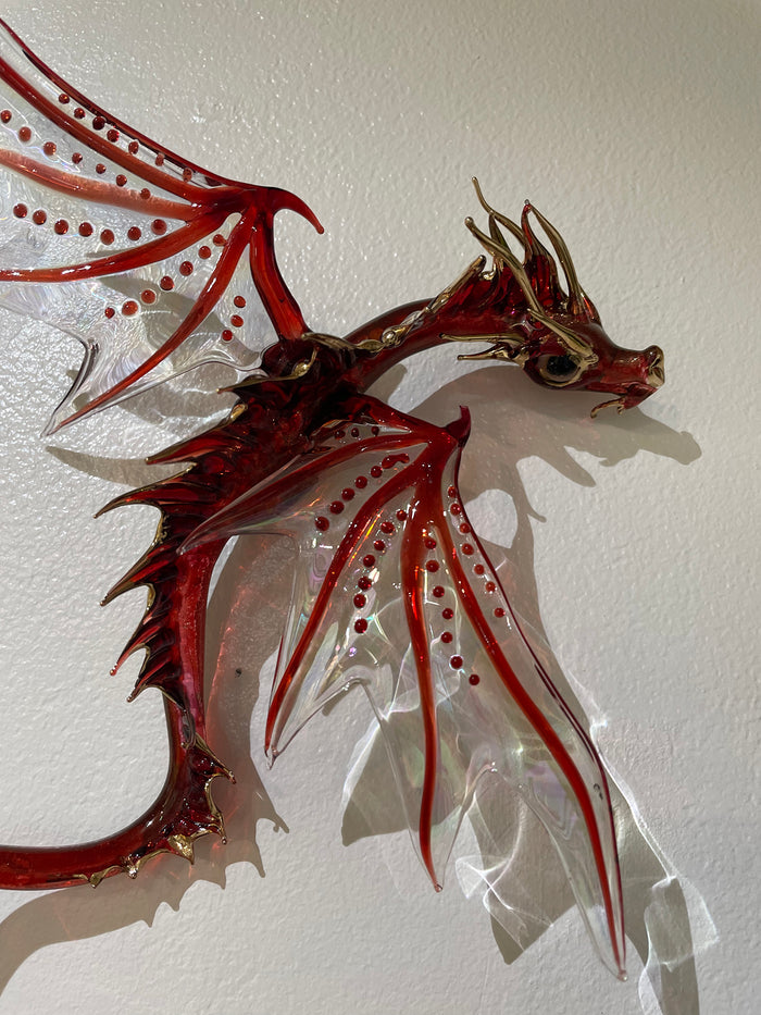 Glass Dragon in Red by Sandra Young