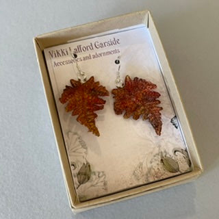 Small Fern Leaf Earrings by Vikki Lafford Garside