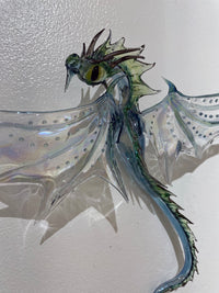 Light Blue & Green, Glass Dragon by Sandra Young