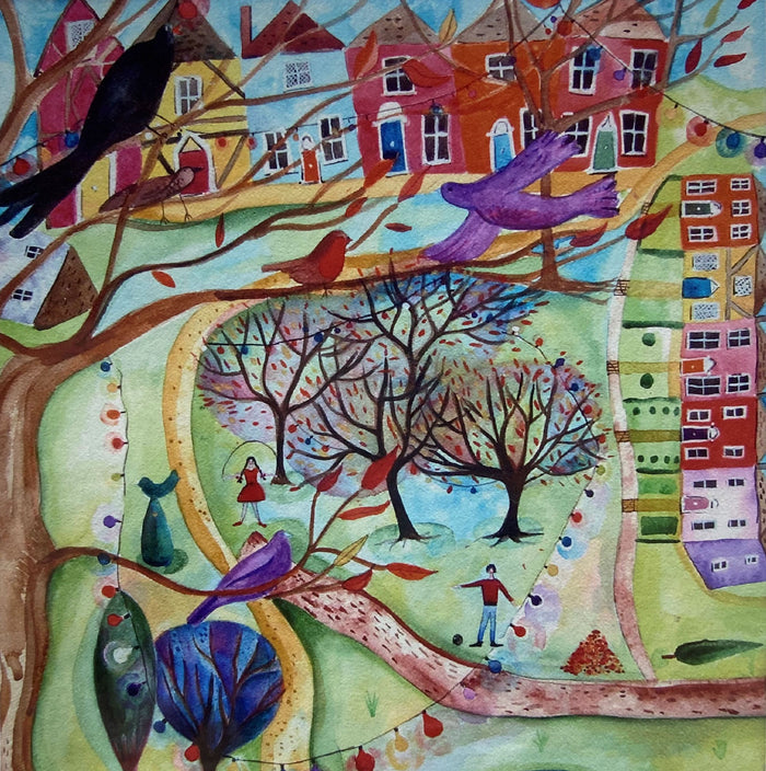 Autumnal Orchard - signed limited edition by Kate Wrigglesworth