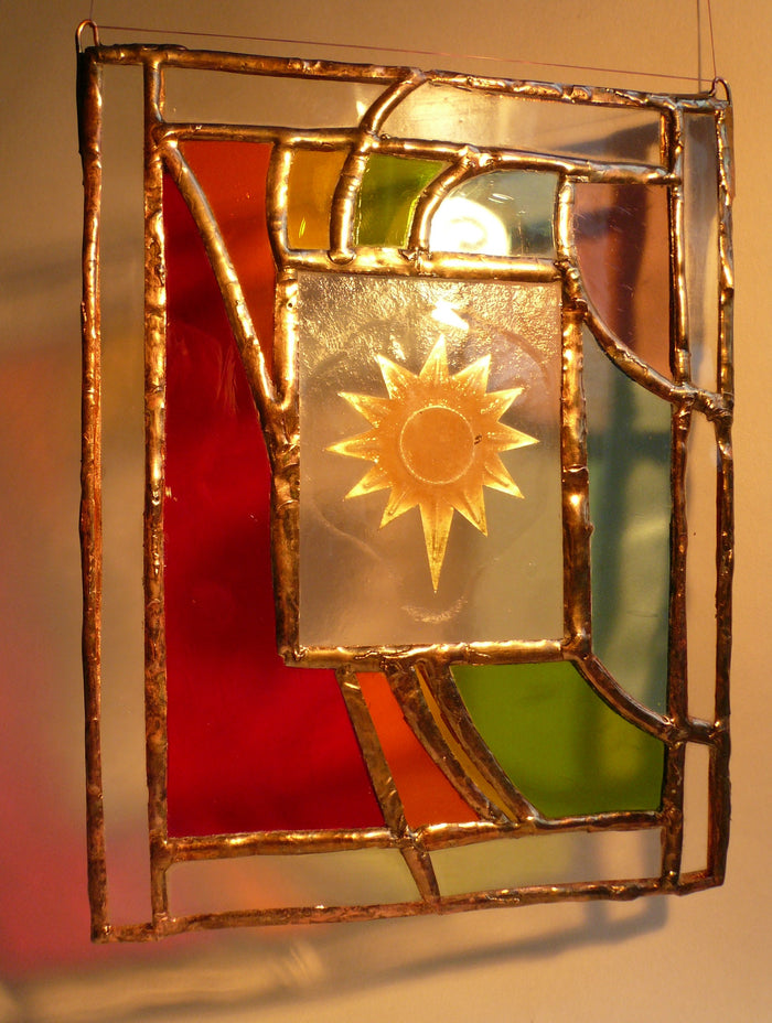 Rainbow Sun, stained glass by Bryan Smith