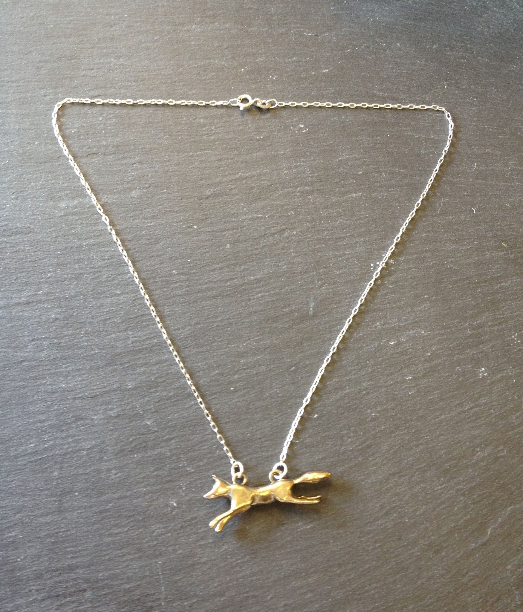 Punk Cute Abstract Fox Pendant, Gold Fox Necklace, 18K Gold, Origami Dainty  | eBay