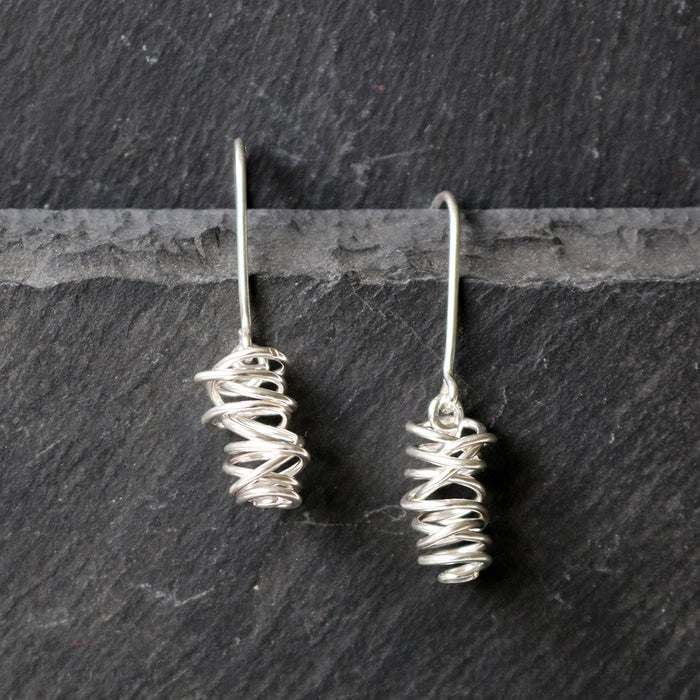 Silver Drop Earrings by Chris Lewis (CL58)