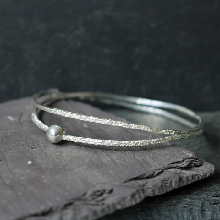 Silver Bangle Bracelet by Chris Lewis