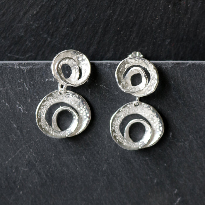 Silver Drop Earrings by Chris Lewis