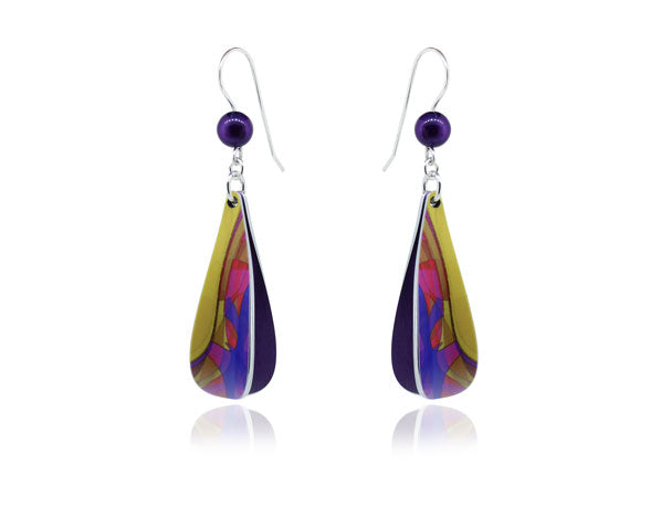 Cha-Cha Purple Aluminium Earrings by Pixalum