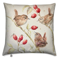 Chime of Wrens Cushion by Sally Leggatt