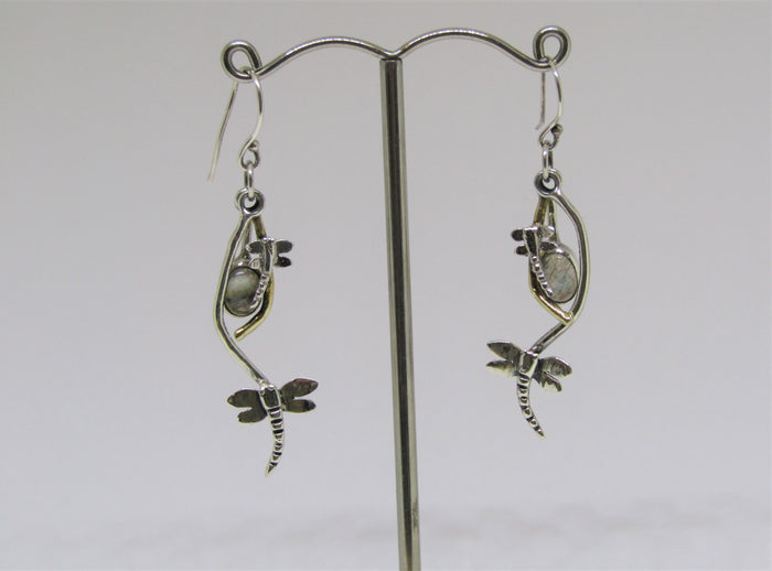 Rippled Earrings with Labradorite made by Madeleine Blaine.