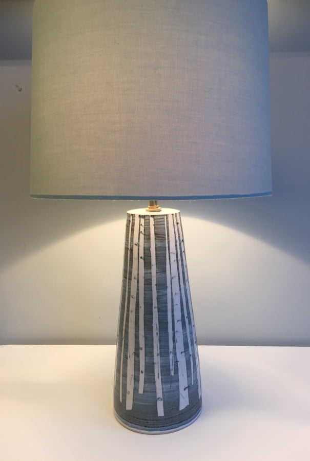 Silver Birch Design Pottery Lamp by Neil Tregear