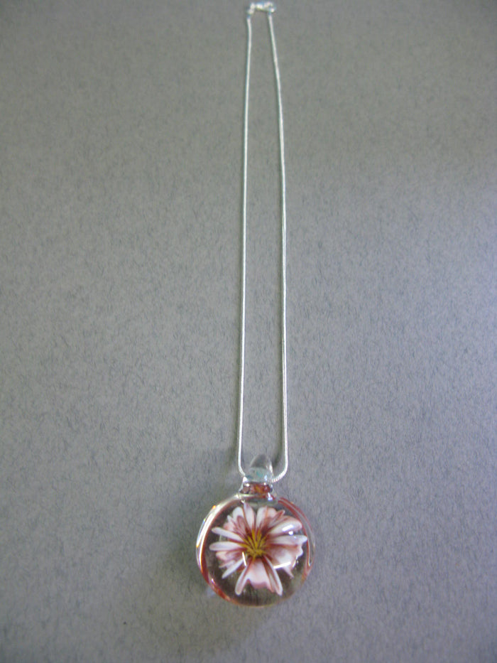 Red & White Flower Pendant by Glenn Godden