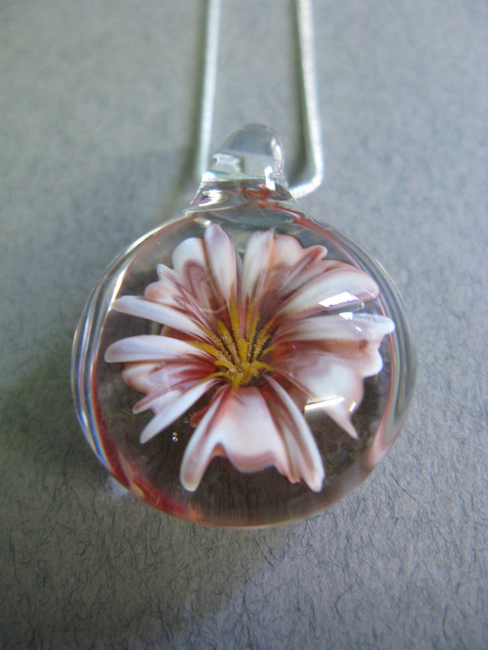 Red & White Flower Pendant by Glenn Godden