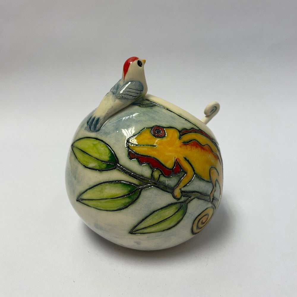 Chameleon salter pot by Jeanne Jackson