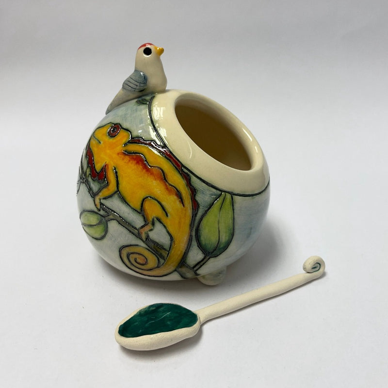 Chameleon salter pot by Jeanne Jackson