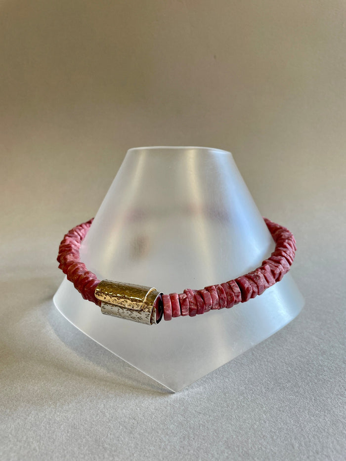 Rhodonite and Silver Necklace by Angela Learoyd