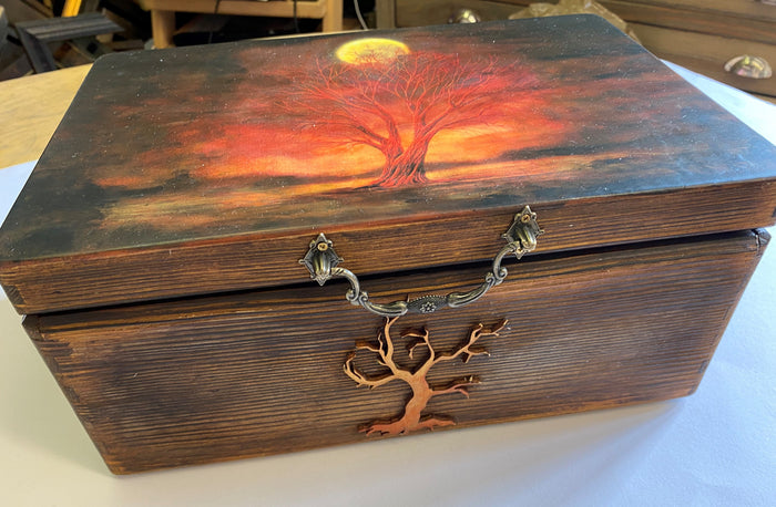 Large Wooden Jewellery / Keepsake Box by Monika Maksym featuring Mark Duffin Artwork