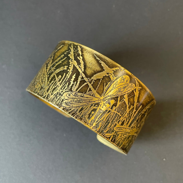 Dragonfly Brass Cuff by Anna Roebuck