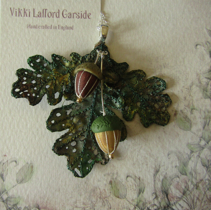 Oak Leaf and Acorn Pendant by Vikki Lafford Garside