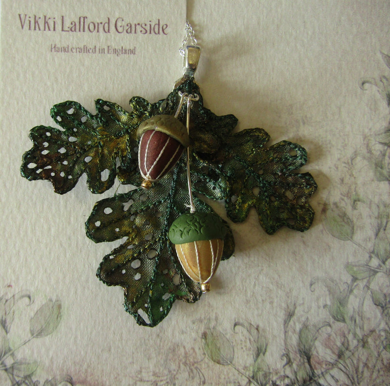 Oak Leaf and Acorn Pendant by Vikki Lafford Garside